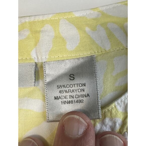 Tantrums Boho Crochet V- Neck Top Blouse Yellow Floral Women’s Size Small - Picture 12 of 16